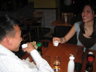 sake battle with Kevin and Tina
