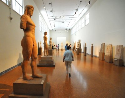 Elegant Hallways with Historical Statuery