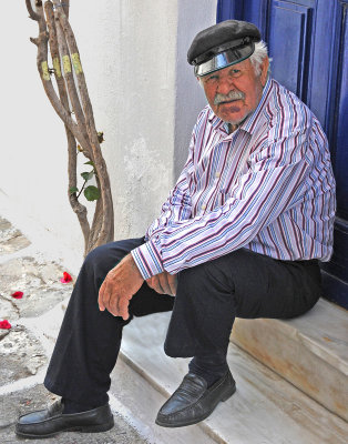 Retired Gentleman on Door Step