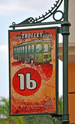 Sign for downtown free trolley