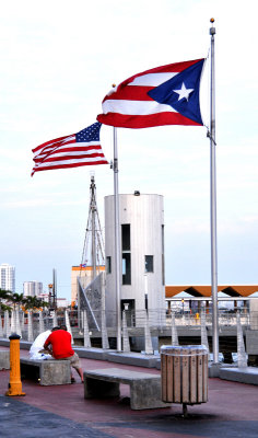 Flags of USA and Puerto Rico
