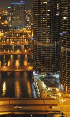Night view from the 29th.-floor window of our hotel