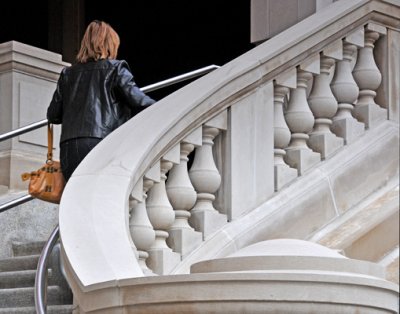 Up elegant stairs from River View level