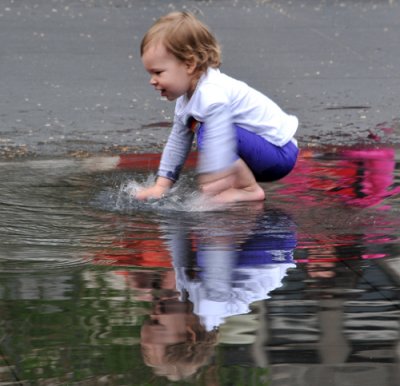 A young boy and water!