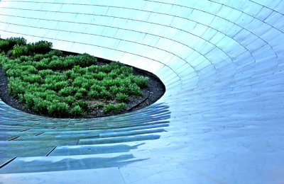 Part of BP Bridge, connecting Daley Bicentennial Plaza with Millenium Park