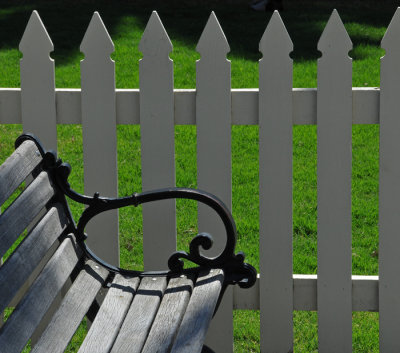 Comfortable Bench and Picket Fence