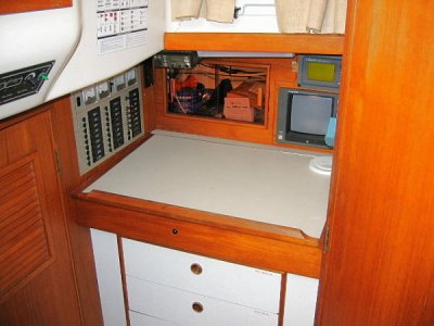 nav station to port in aft cabin