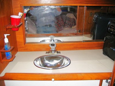 sink in fwd cabin vanity
