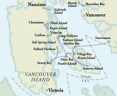 BC Ferry Gulf Islands Routes