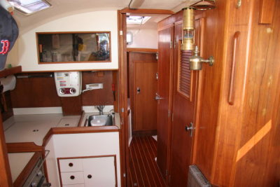 galley, head, &  fwd cabin from salon
