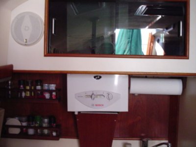 water heater in galley