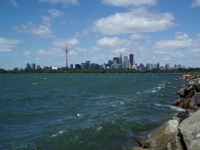 Toronto Islands & downtown from the Spit