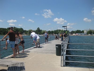 end of pedestrian pier off park & beach