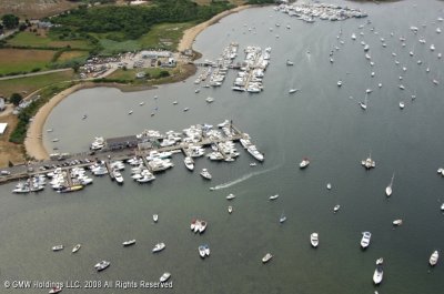 New Harbor . . . top to bottom - Champlin's, BI Boat Basin, Payne's