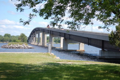Bay of Quinte Bridge from Rossmore on south shore
