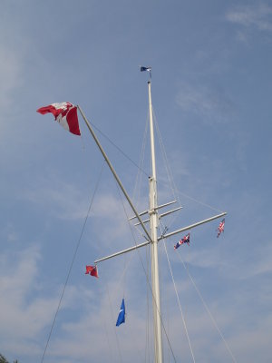 Nonsuch burgee being raised to open the World Rendezvous