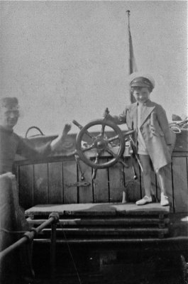 Like Son (Dad with the Ferry Man 7yrs old, Menai Straits Ferry))