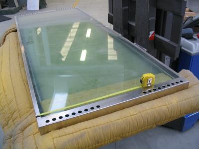 pavimento vetro acquario telaio inox satinato su misura