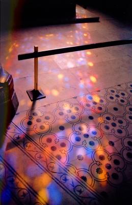 Stained Glass Floor St Denis Cathedral France 2003.jpg