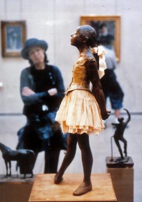 Audrey with Degas Statue