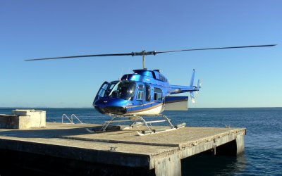 Helicopter at Hardy Reef
