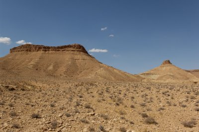 Paysage de la route reliant Tataouine  la fabuleuse ville troglodyte de Douiret