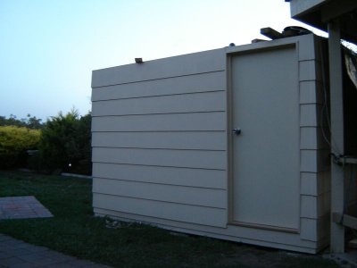 Hardi plank cladding & Door fitted