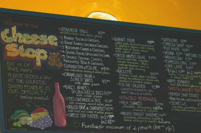 Blackboard menu in the Sunshine Coast hinterland