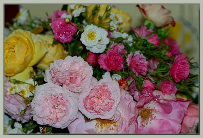 Bouquet of old world roses