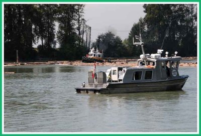 Harbour Patrol vessel keeps an eye on the river.