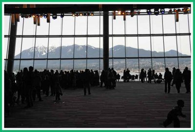 Inside, looking out toward Vancouver Harbour.