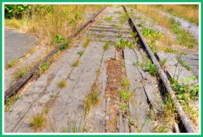 Tired old road crossing.