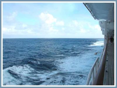 At sea, blue sky, warm wind, calm water - perfect.