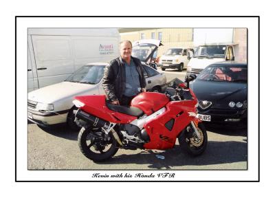 Kev with his much loved Honda VFR