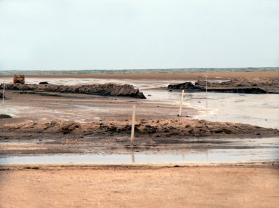 Beach erosion caused by Tropical Storm Ernesto