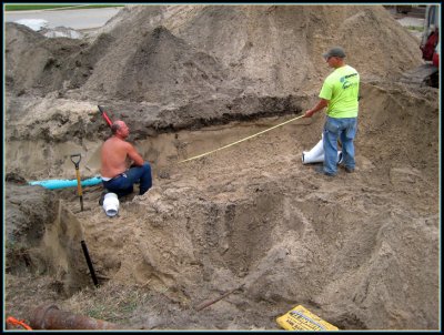 measuring sewer pipe