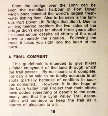Lynn Valley Trail Guide Page 19 - 1972