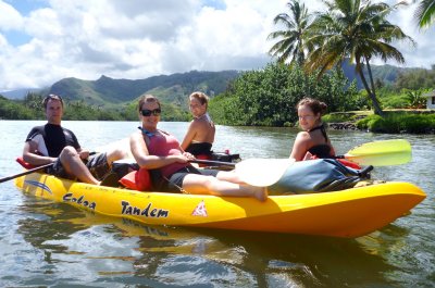 Matt Erin Nicole Jackie Kayak on the Wailua