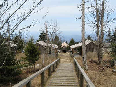 Steps from trail to lodge