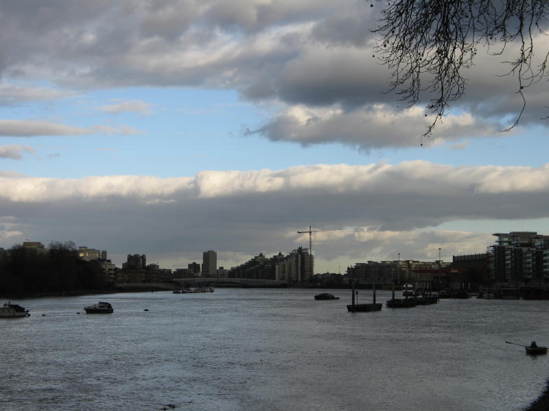 Dusk over Wandsworth Bridge.