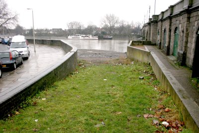 Abandoned drawdock beside the bridge.