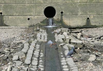 Land drain into the river.
