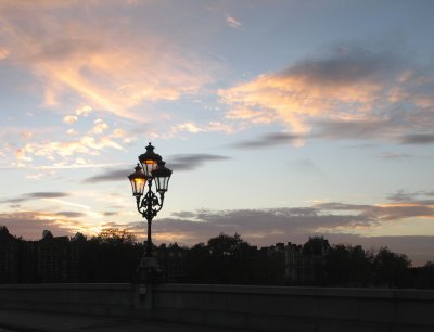 Sunset over the bridge.