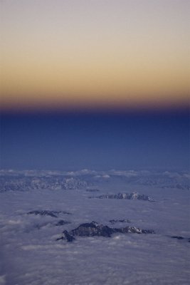 Returning to Hong Kong.  Near Chengdu at Dawn