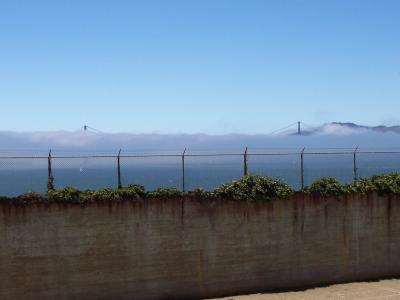 Foggy Golden Gate from Alcatraz.