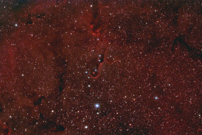 IC 1396 crop of the Elephant Trunk Nebula area