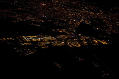 Airport lights from above