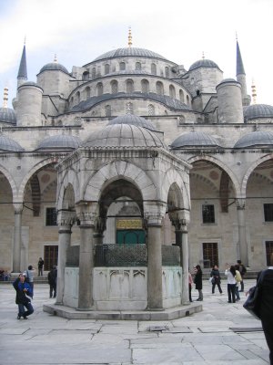 The Blue Mosque, famous for its magnificent interiour with blue tiles slender minarets and graceful cascade of dome/semi domes.