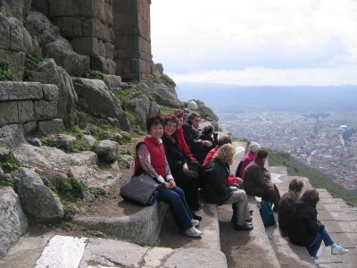 Our group in terrace of the Theater