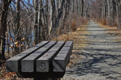 Rest stop along path